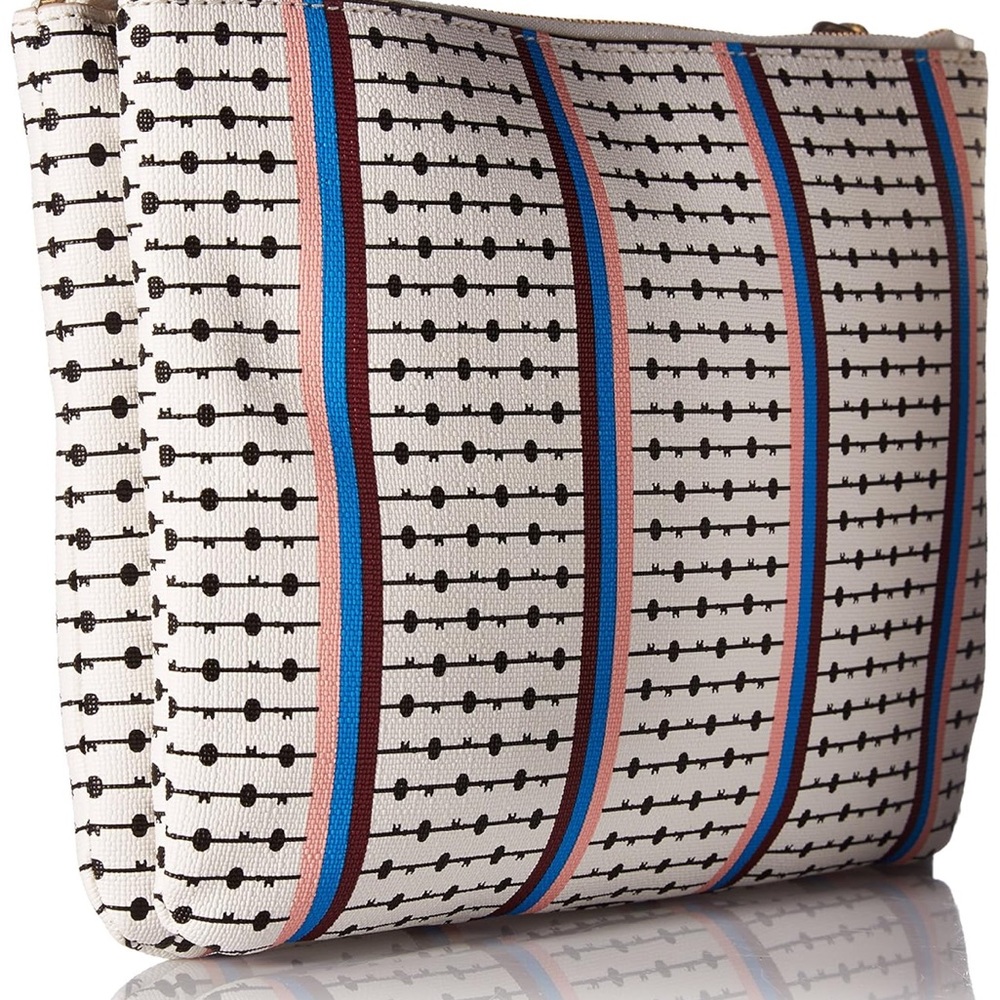 Fossil Women's Polka Dot and Striped Purse in White and Brown - Picture 13 of 14
